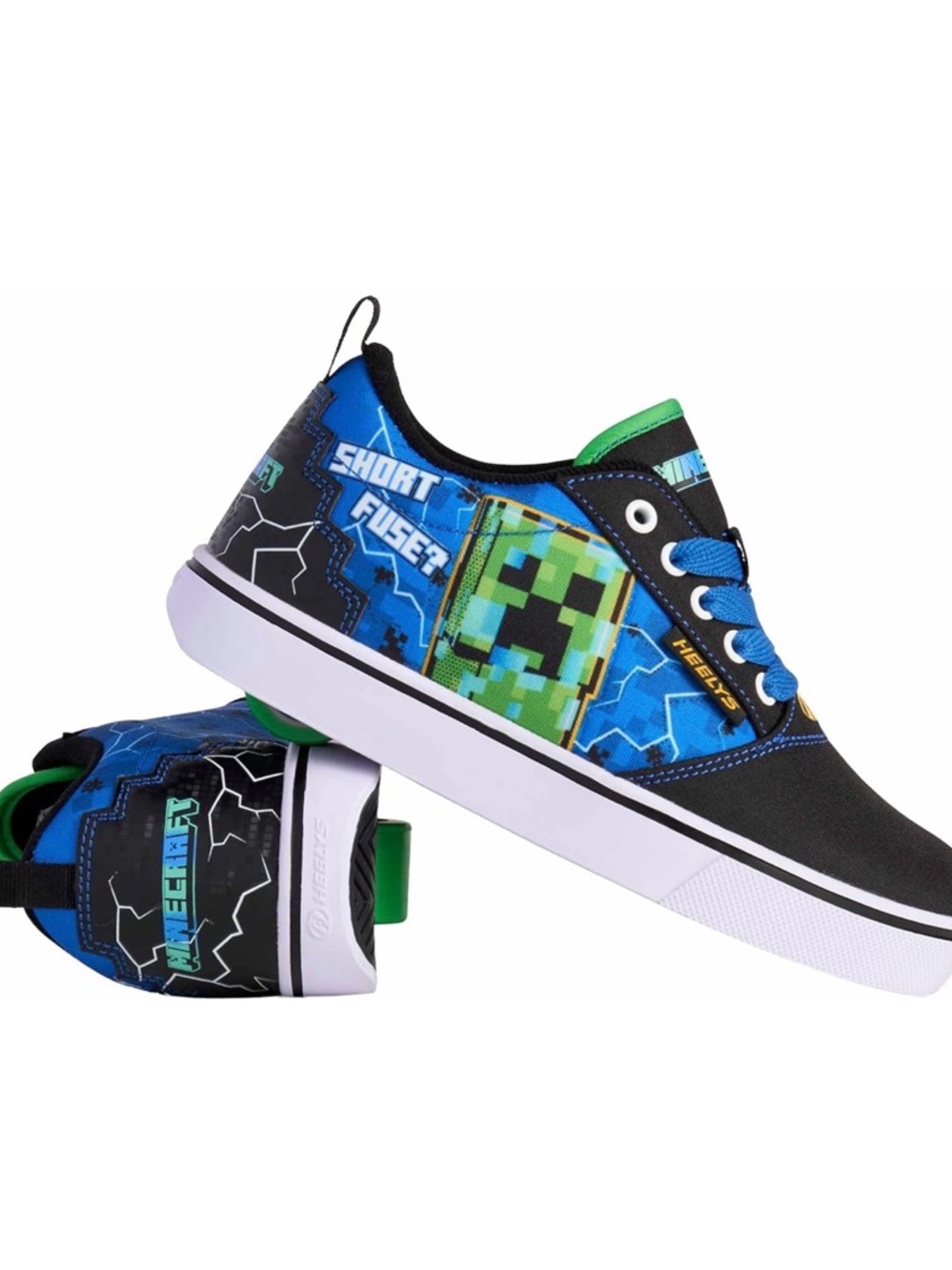 Heelys Kids Blue and Green Minecraft Creeper Sneakers